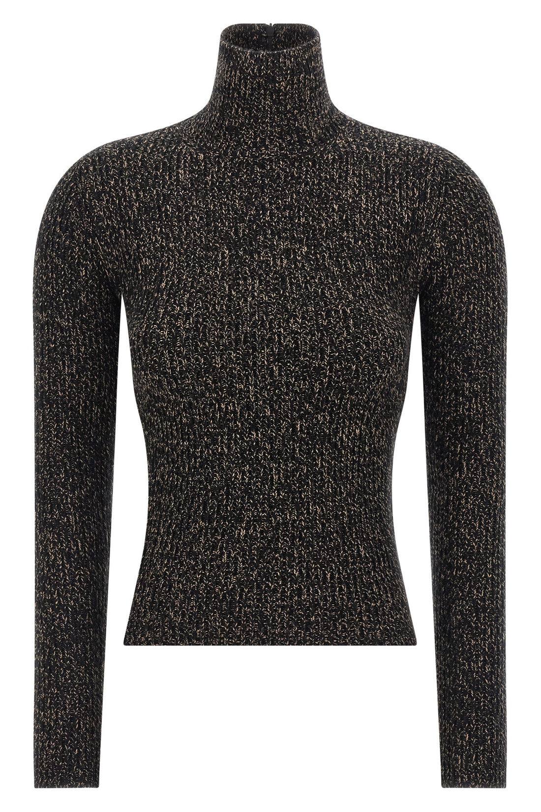 MAX MARA L azulene1234 turtleneck sweater in ribbed wool and cashmere stretch mouliné yar