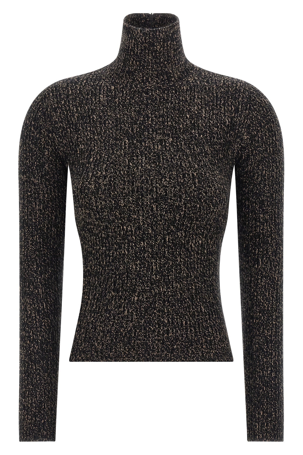azulene1234 turtleneck sweater in ribbed wool and cashmere stretch mouliné yar