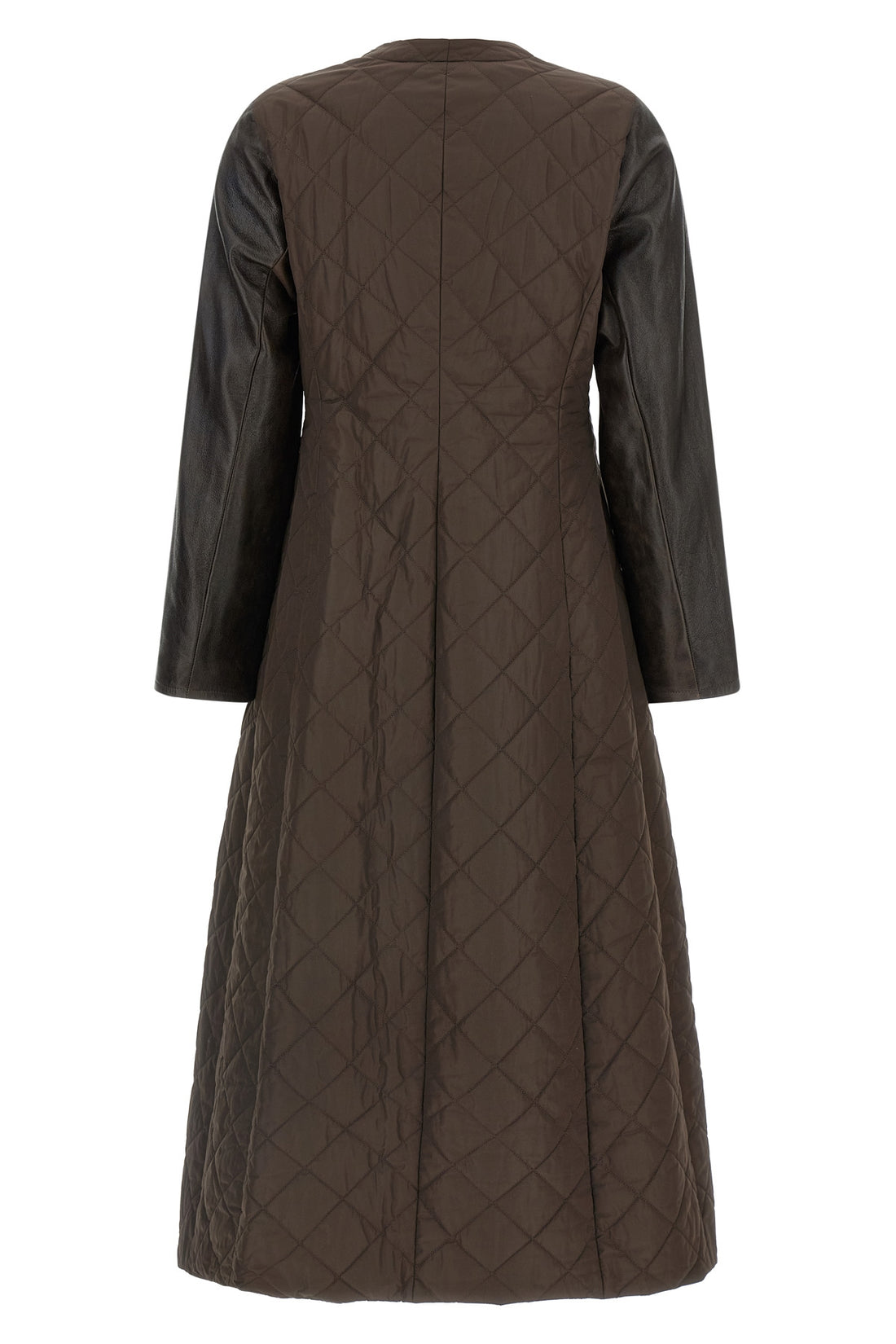 MAX MARA 38 long berta1234 coat in diamond-shaped technical fabric