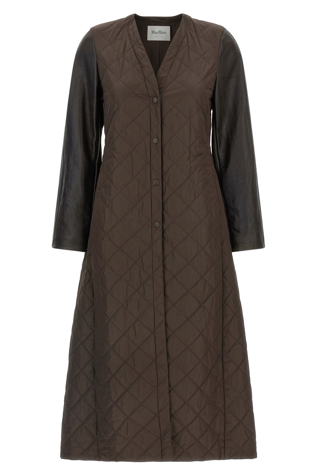 MAX MARA 38 long berta1234 coat in diamond-shaped technical fabric