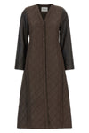 long berta1234 coat in diamond-shaped technical fabric