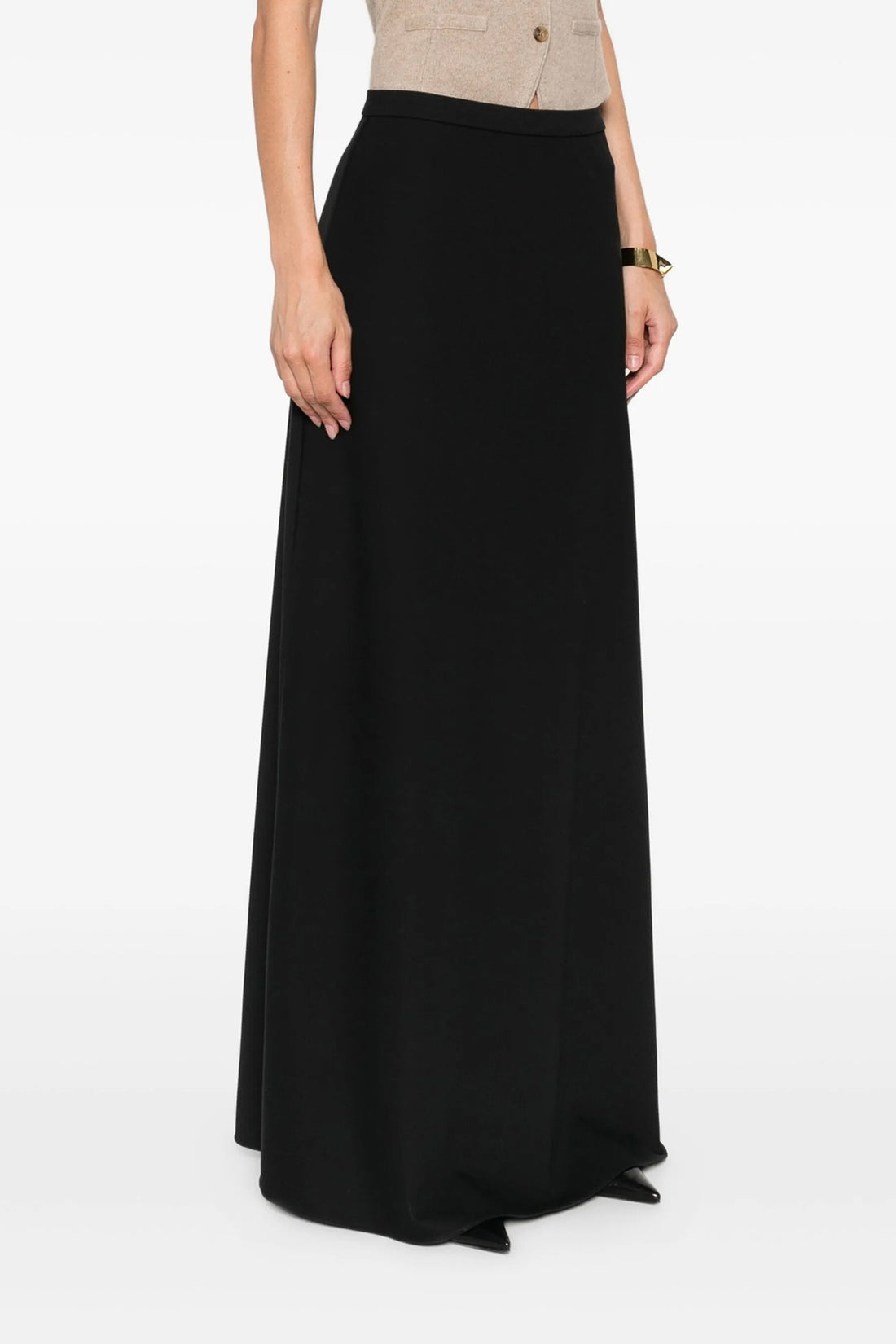 MAX MARA 38 vernice flared skirt in compact and slightly elasticized cotton jersey