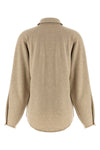 ceci mélange stretch cashmere flannel overshirt