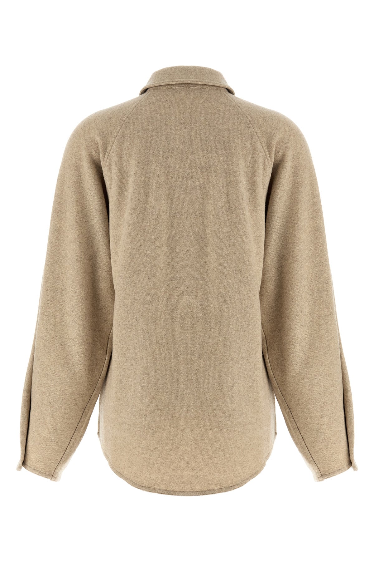 ceci mélange stretch cashmere flannel overshirt