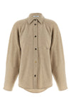 ceci mélange stretch cashmere flannel overshirt