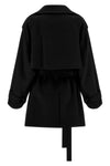 bouquet1234 short double-breasted trench coat in pure wool