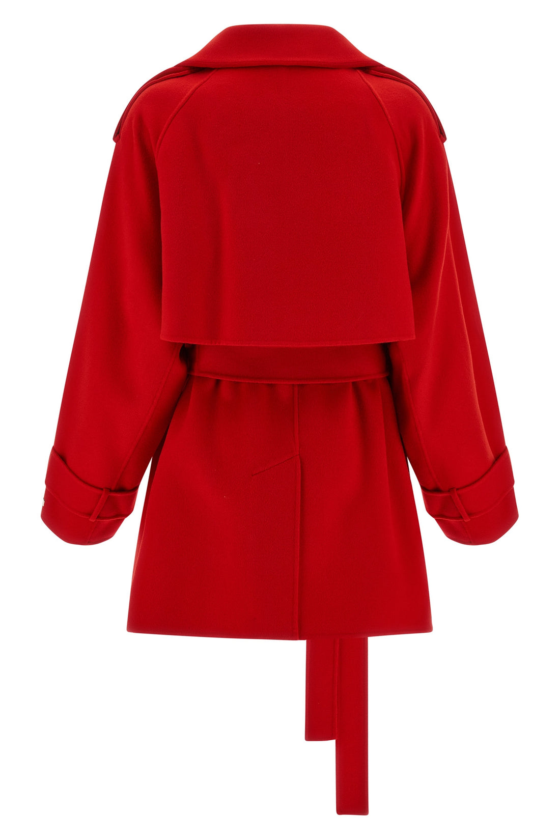 SPORTMAX 36 bouquet1234 short double-breasted trench coat in pure wool