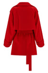 bouquet1234 short double-breasted trench coat in pure wool