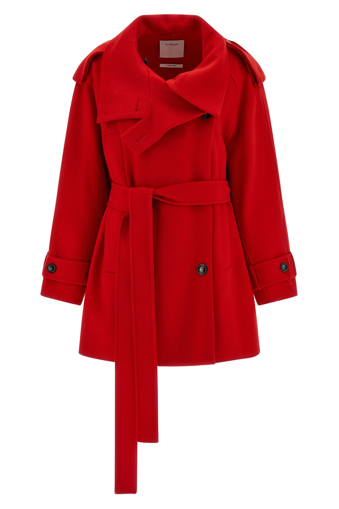 SPORTMAX 36 bouquet1234 short double-breasted trench coat in pure wool