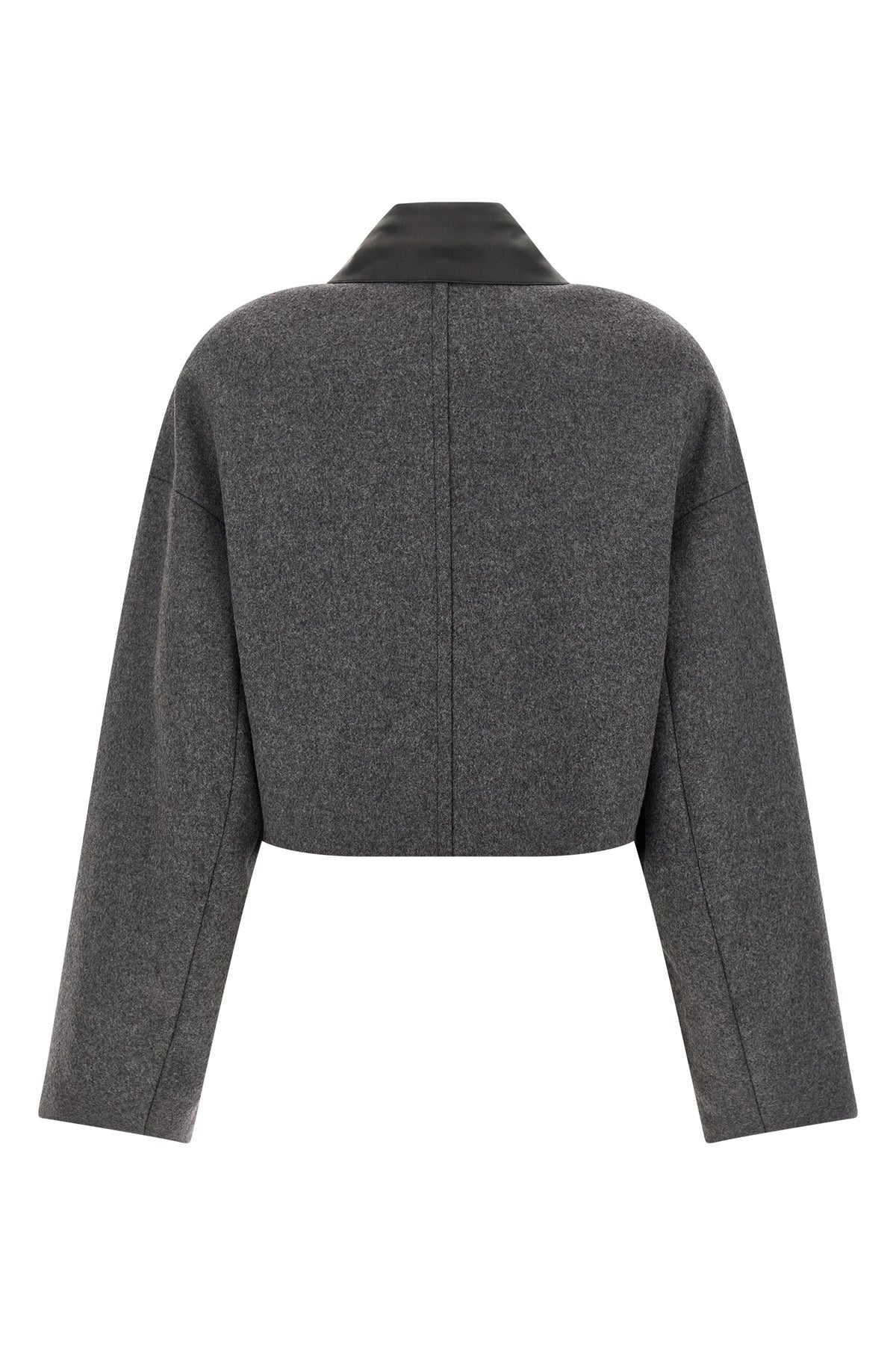 vacuo crop jacket in pure wool double