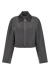 vacuo crop jacket in pure wool double