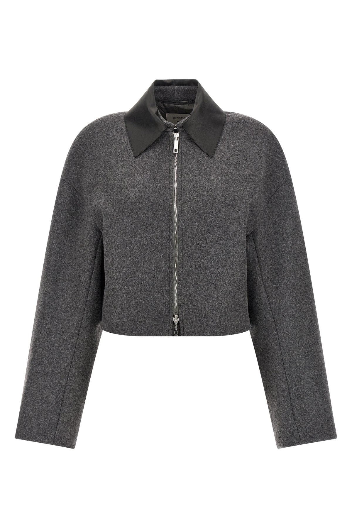 vacuo crop jacket in pure wool double