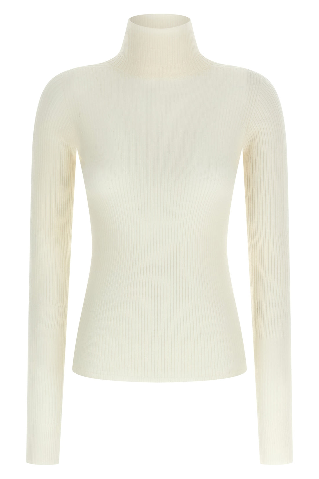 SPORTMAX L niagara turtleneck sweater in pure virgin wool ribbed yarn