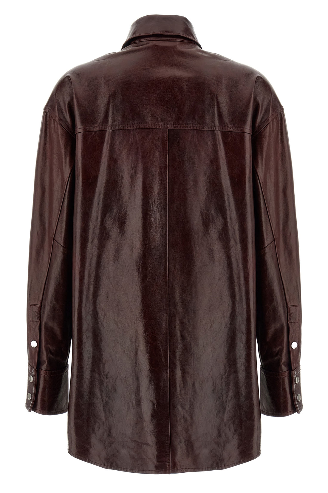 SPORTMAX 36 borel shiny nappa leather shirt