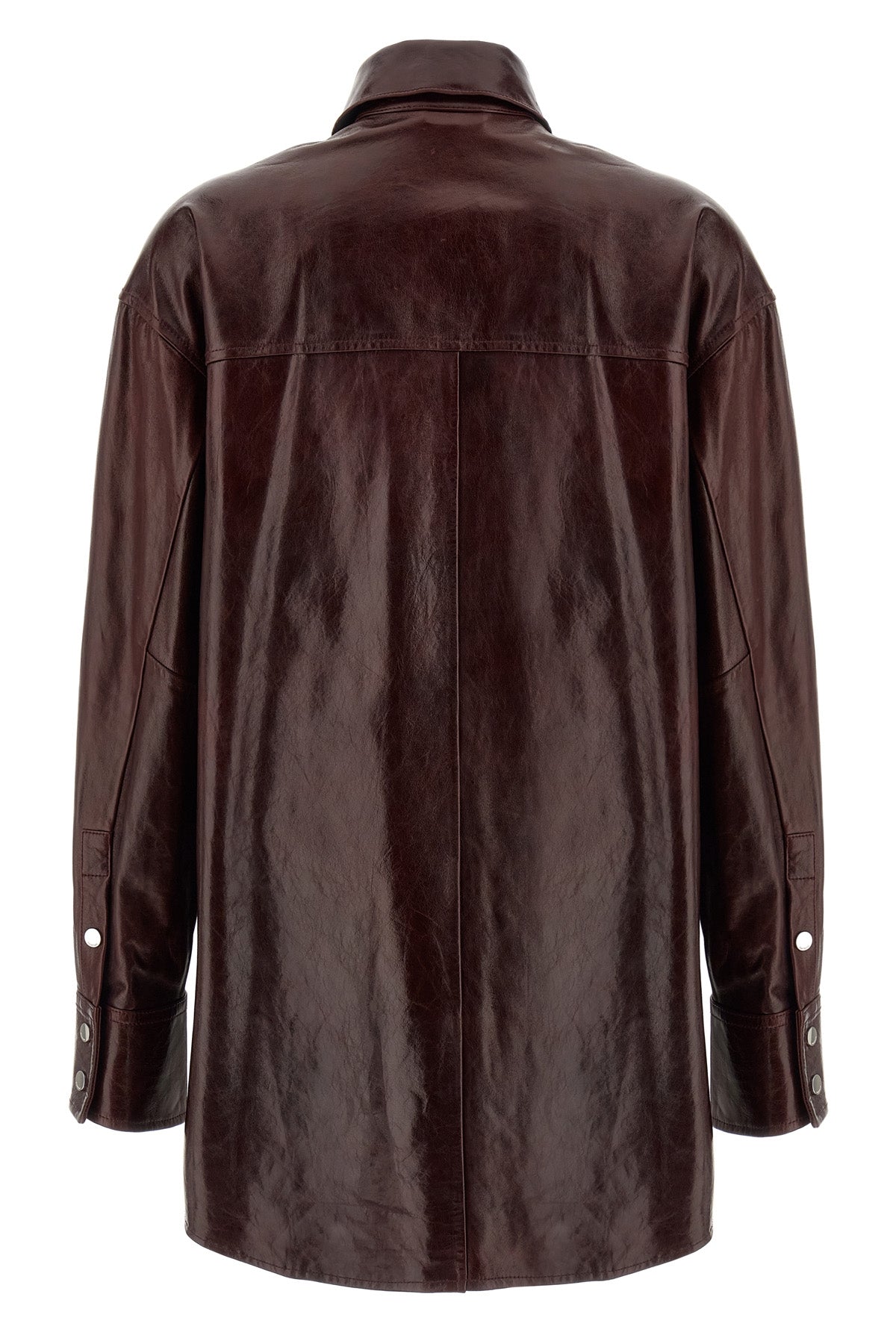 borel shiny nappa leather shirt