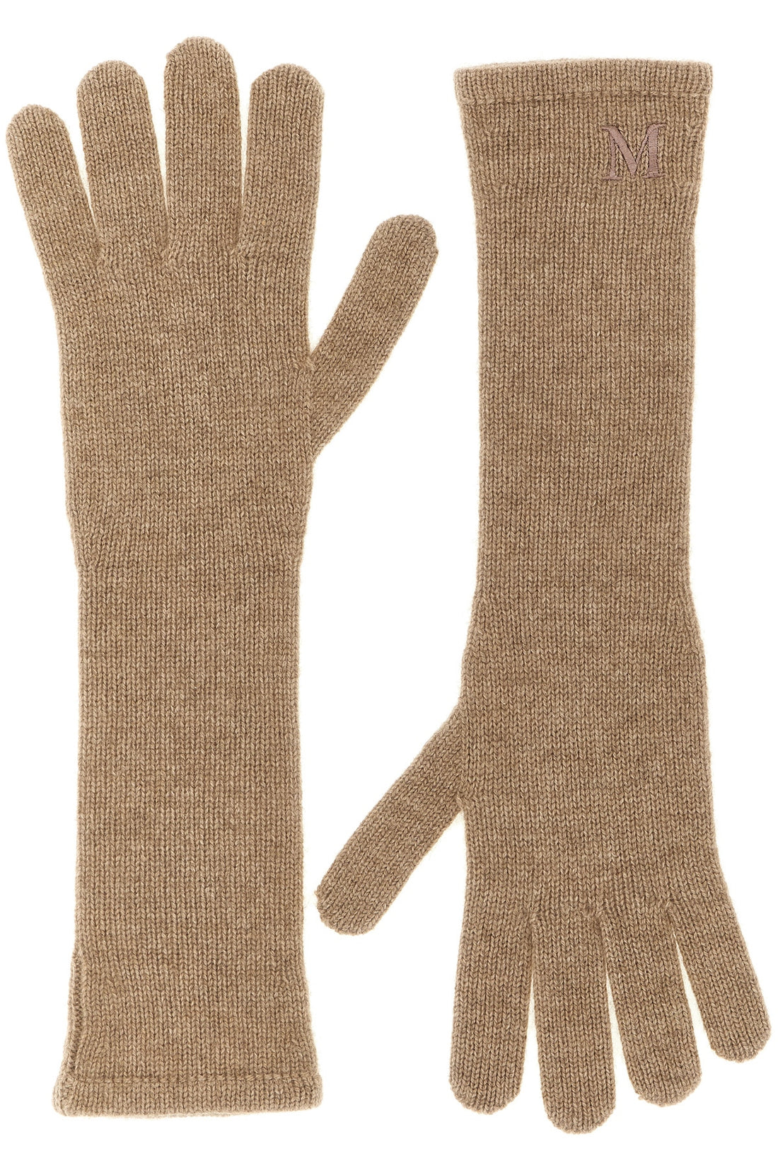 MAX MARA OS long mmjock gloves in pure cashmere yarn