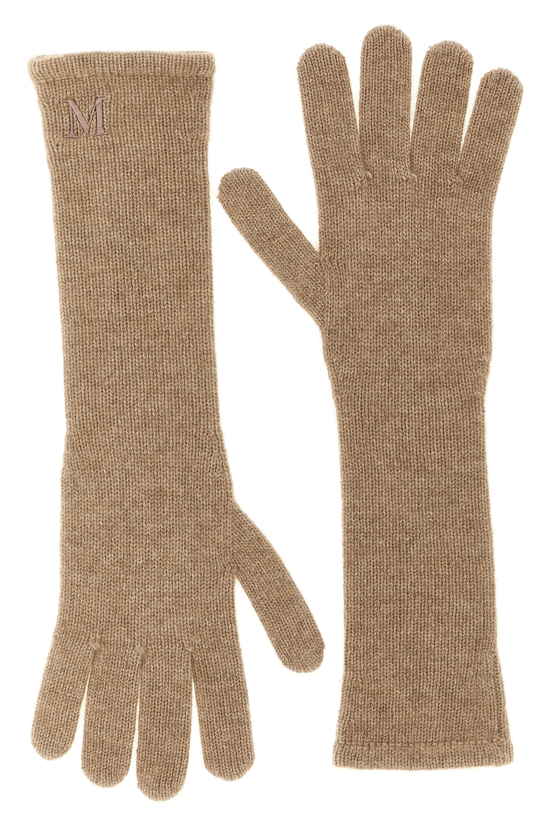 MAX MARA OS long mmjock gloves in pure cashmere yarn