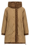 anfora reversible midi parka in waterproof canvas