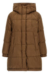 anfora reversible midi parka in waterproof canvas
