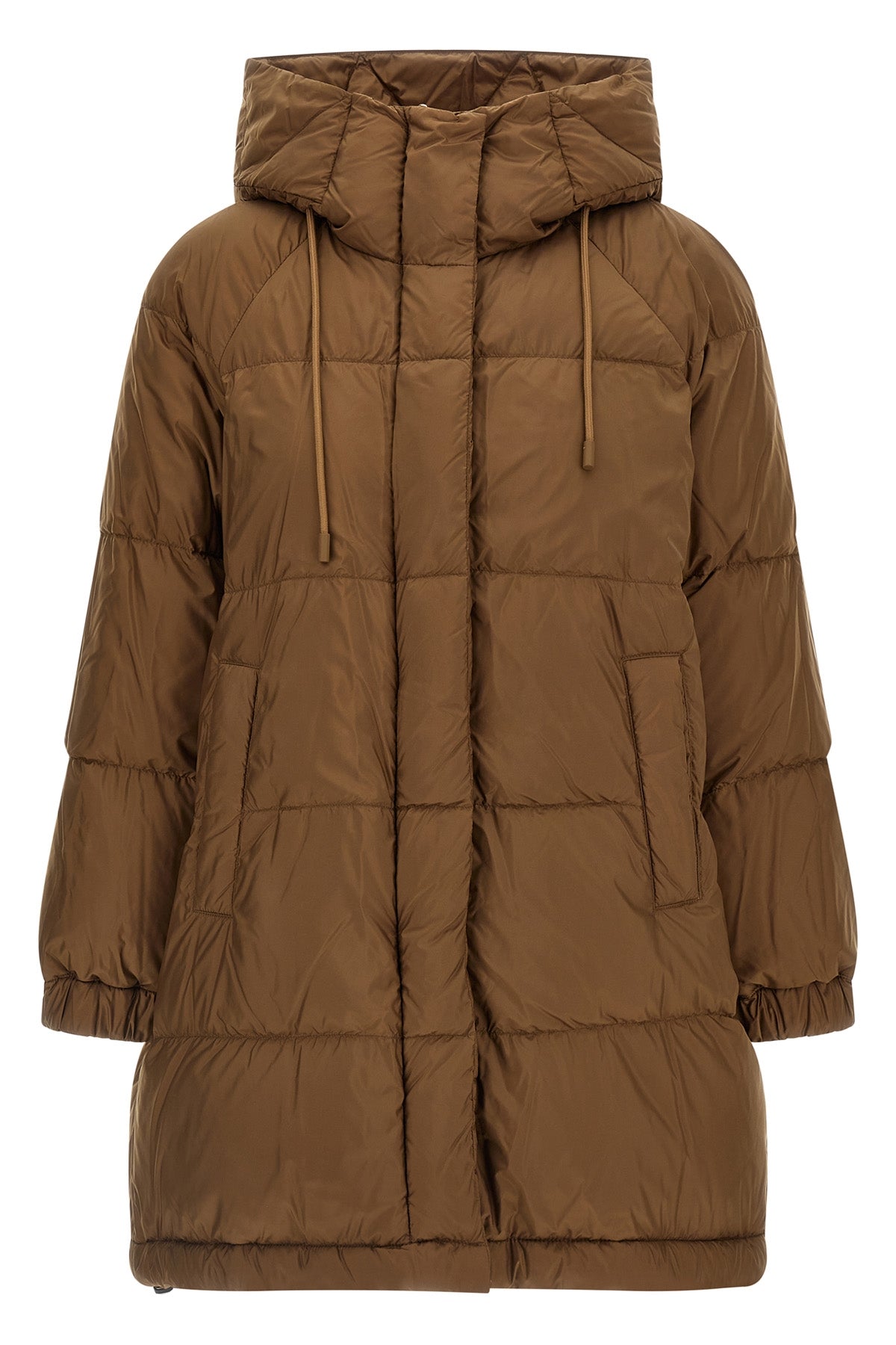 anfora reversible midi parka in waterproof canvas