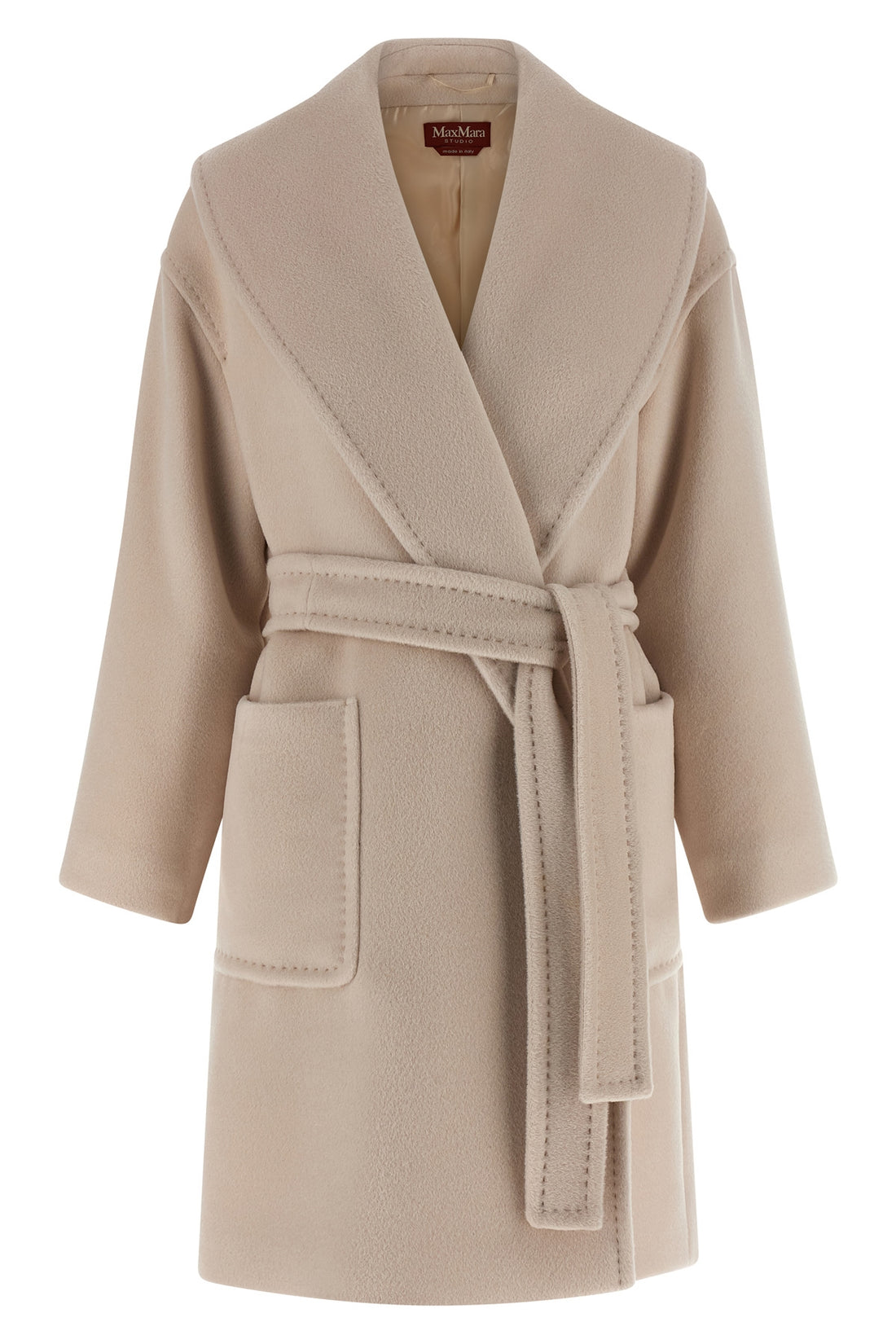 MAX MARA STUDIO 42 cloruro coat in alpaca and virgin wool beaver