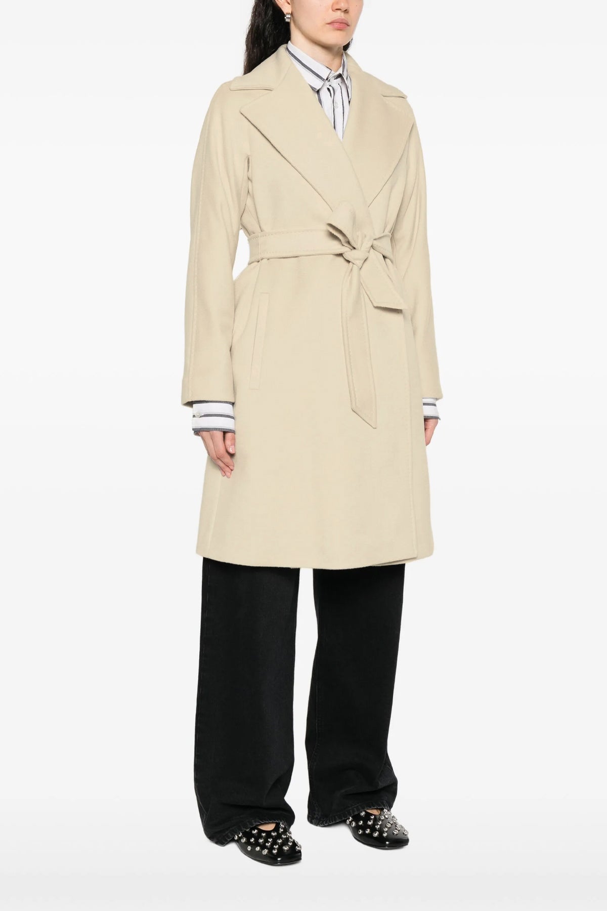 dravenna pure wool drap coat finished