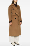 dalila long coat in double drap of pure wool sewn by hand