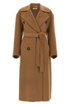 dalila long coat in double drap of pure wool sewn by hand