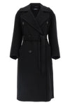 dalila long coat in double drap of pure wool sewn by hand