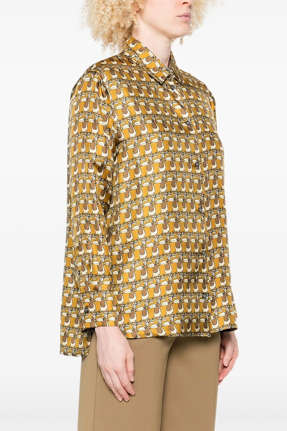 MAX MARA 40 times reversible shirt in patterned silk twill
