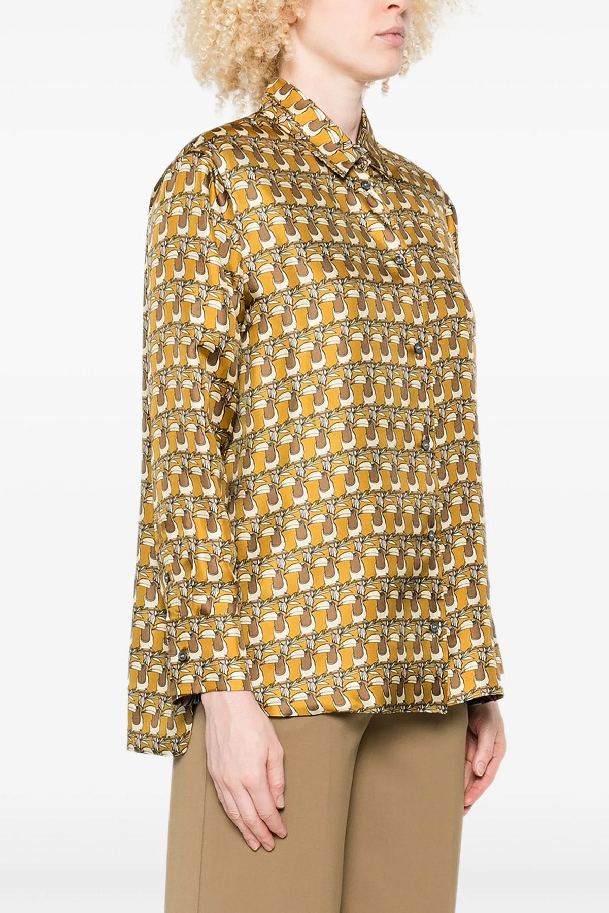 times reversible shirt in patterned silk twill
