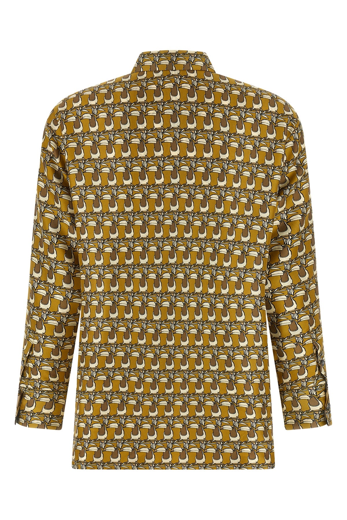 times reversible shirt in patterned silk twill