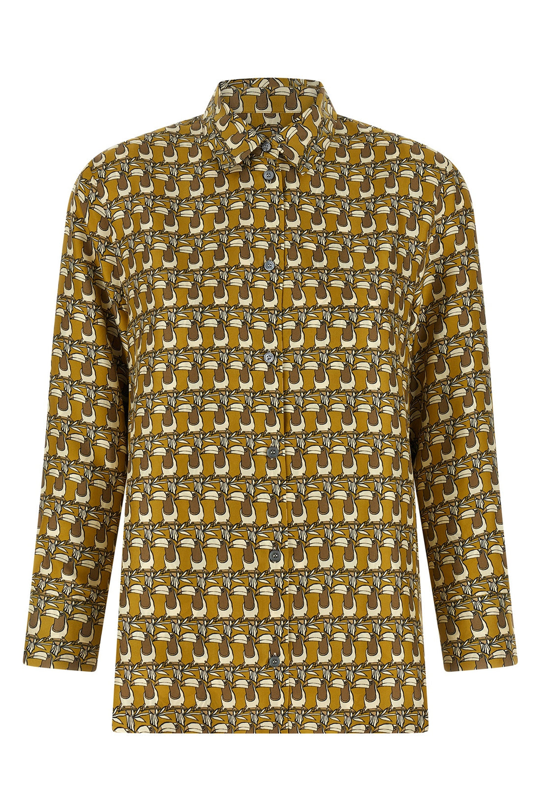 MAX MARA 40 times reversible shirt in patterned silk twill