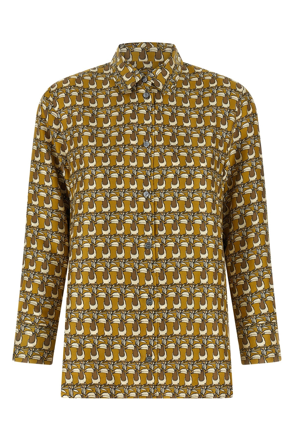 times reversible shirt in patterned silk twill