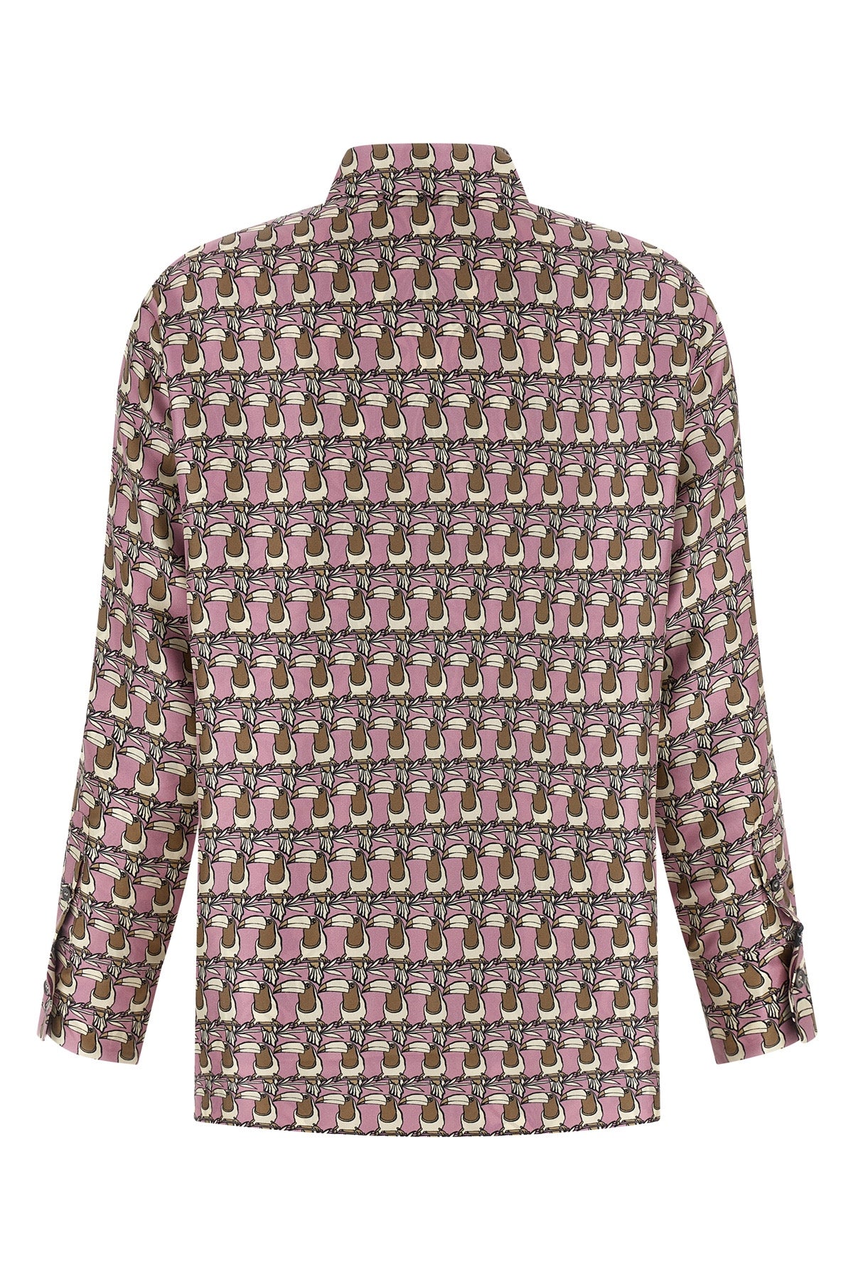 times reversible shirt in patterned silk twill