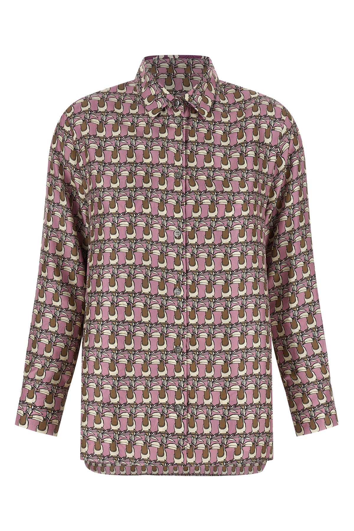 times reversible shirt in patterned silk twill