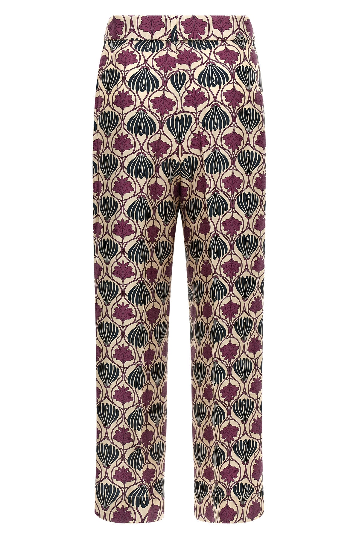 timec all-over print silk trousers