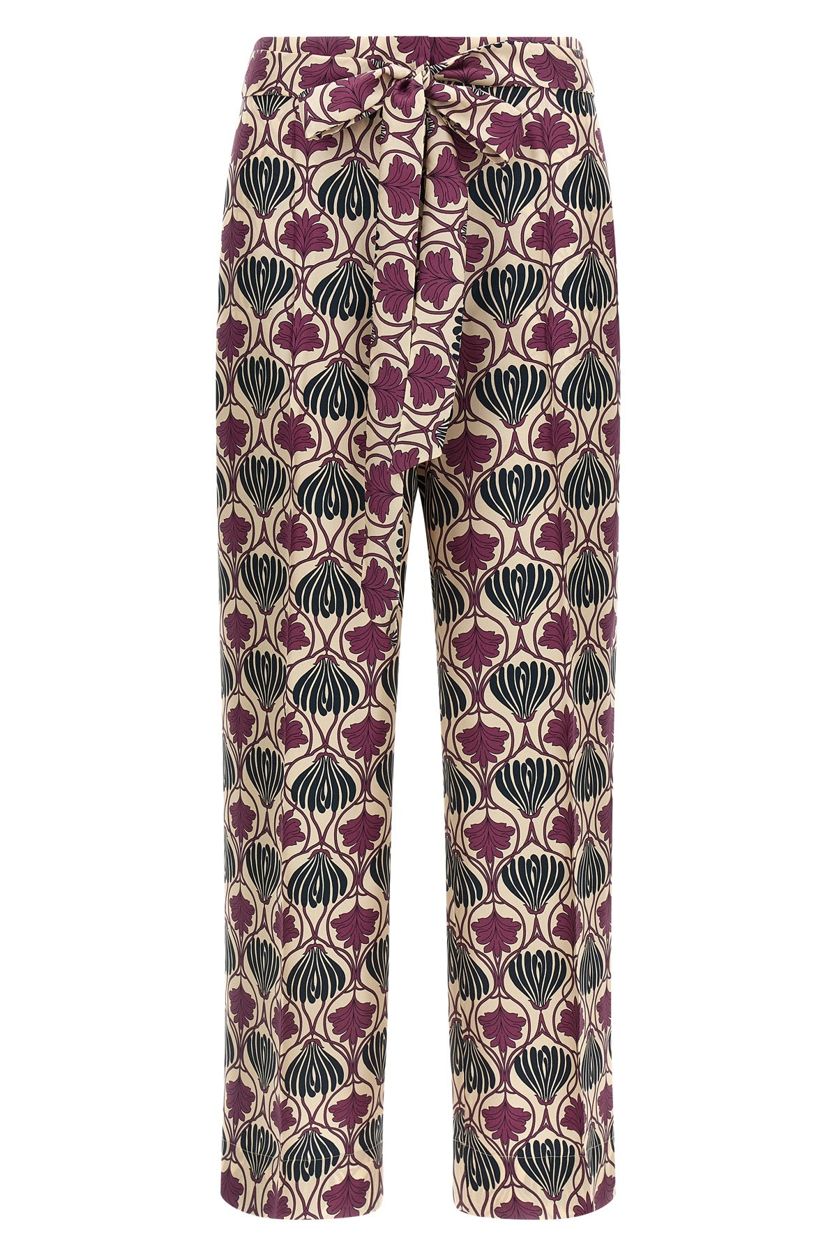 timec all-over print silk trousers
