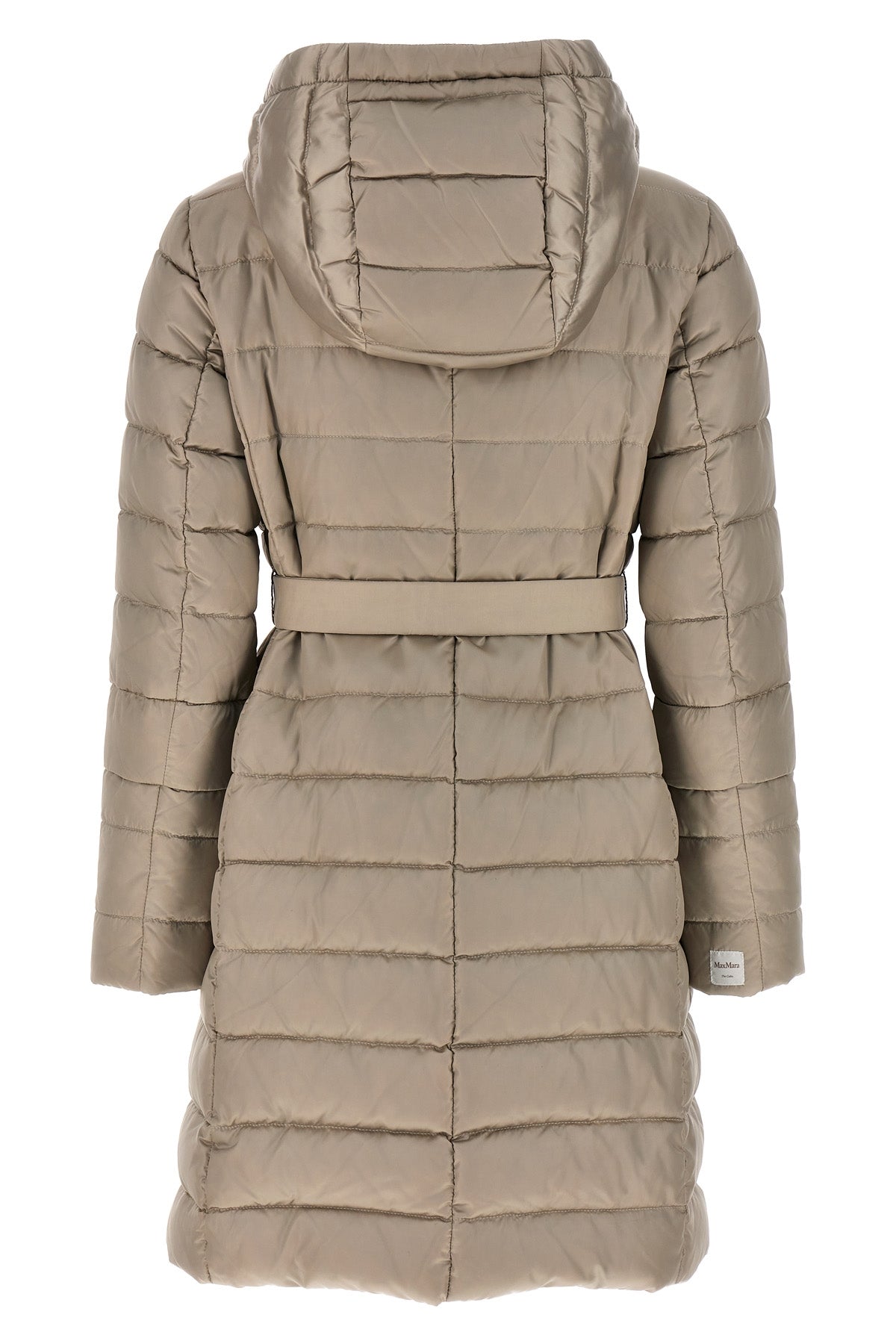 novef reversible midi down jacket in quilted iridescent waterproof technical s