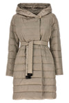 novef reversible midi down jacket in quilted iridescent waterproof technical s