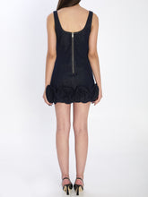 SELF PORTRAIT 10 denim 3d flower mni dress