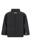 short reversible cape delfina in waterproof canvas padded