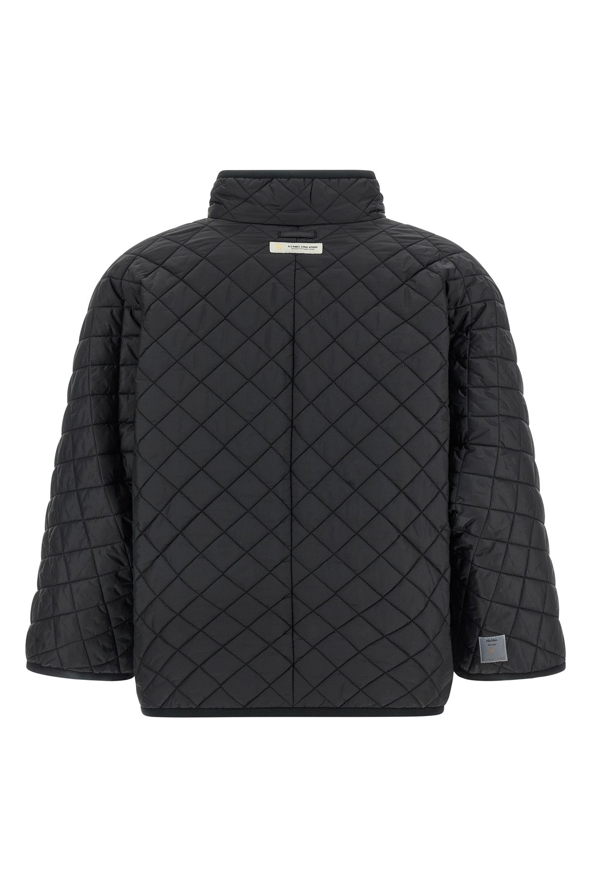 short reversible cape delfina in waterproof canvas padded