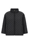 short reversible cape delfina in waterproof canvas padded
