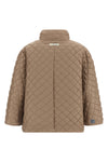 short reversible cape delfina in waterproof canvas padded