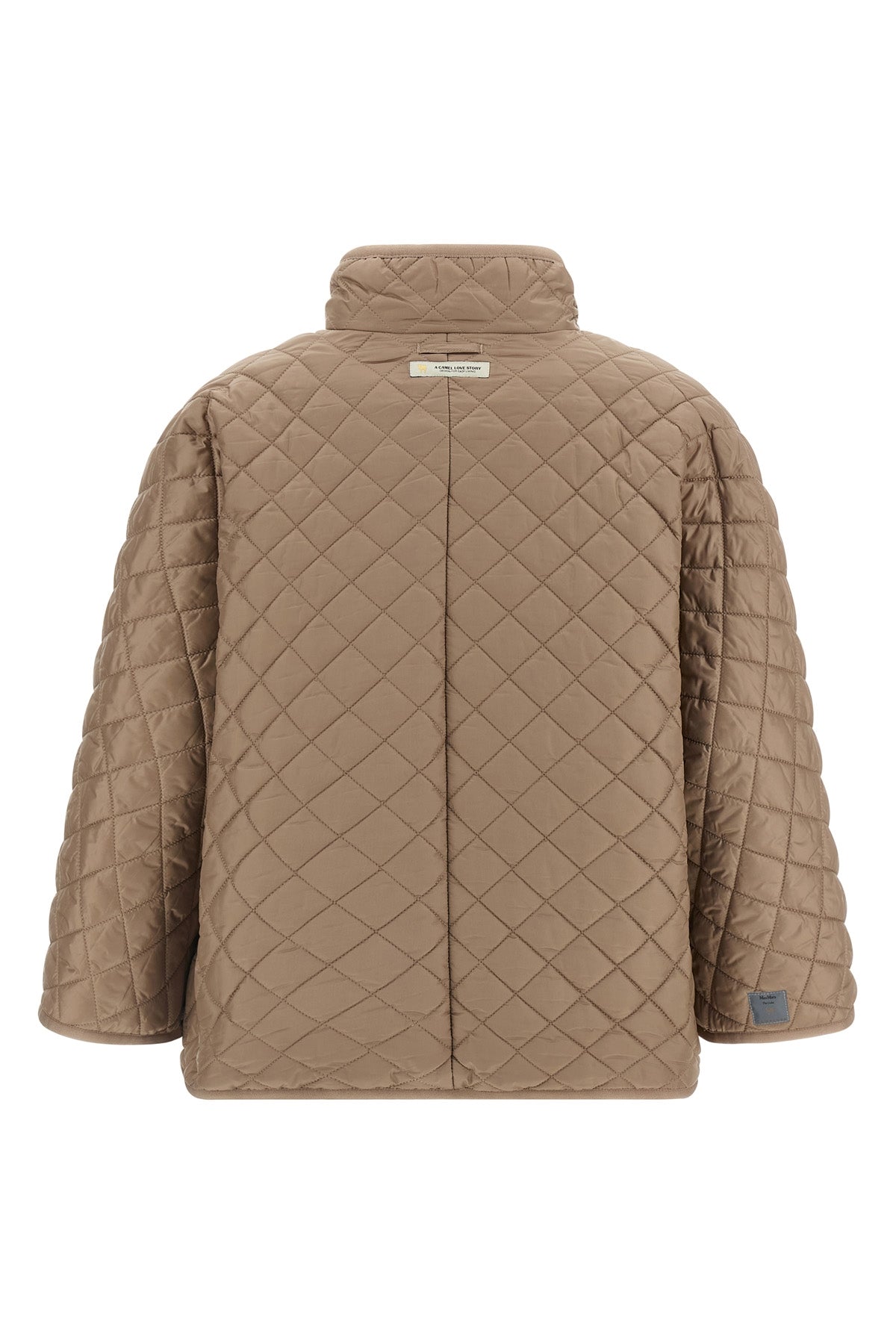 short reversible cape delfina in waterproof canvas padded