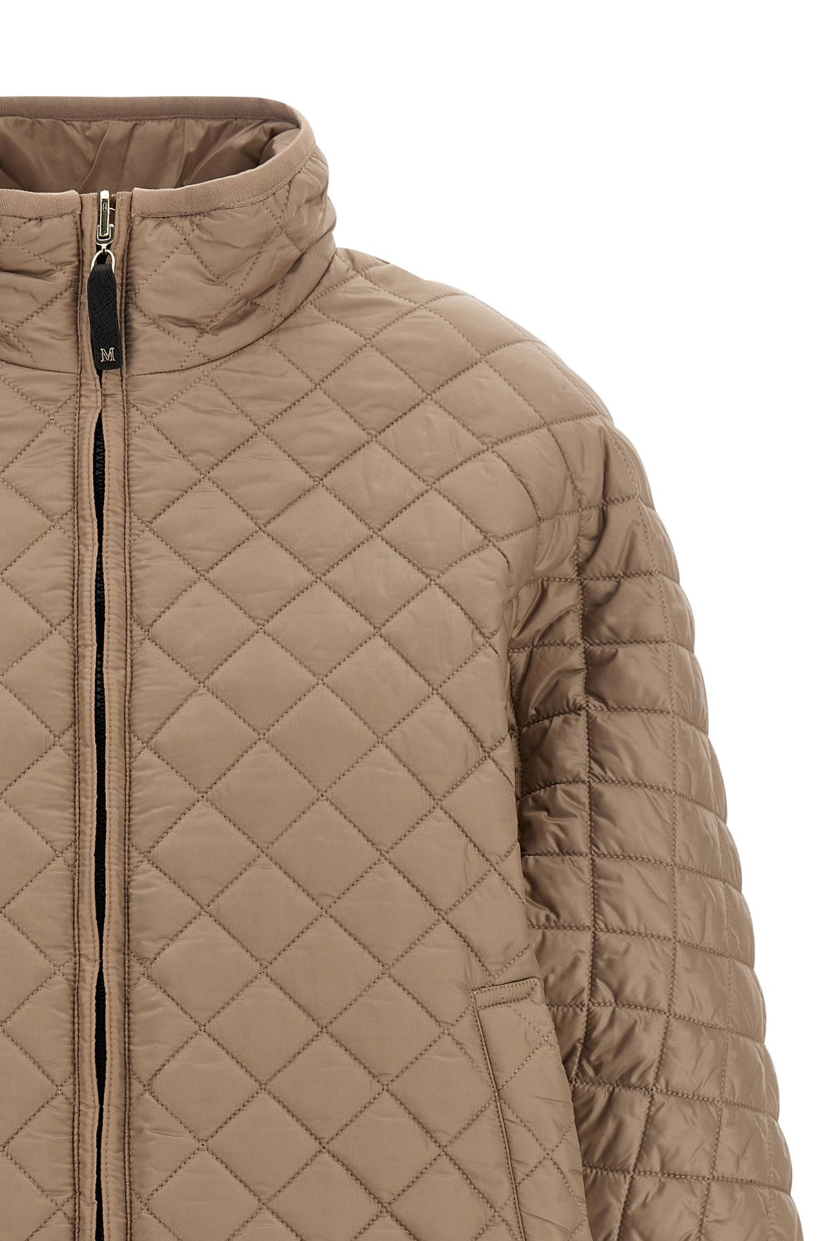 short reversible cape delfina in waterproof canvas padded