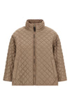 short reversible cape delfina in waterproof canvas padded