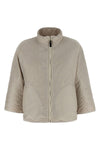 short reversible cape delfina in waterproof canvas padded