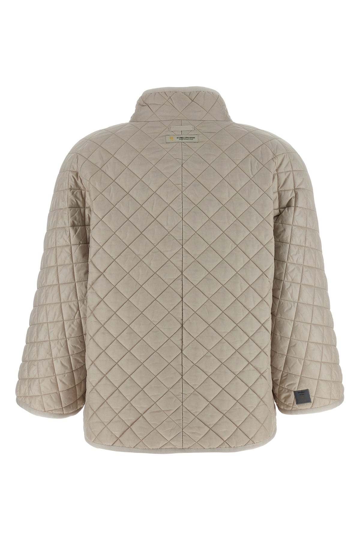 short reversible cape delfina in waterproof canvas padded